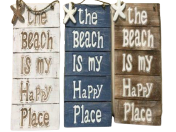Wall Decor" The Beach Is My Happy Place" With sea Stars