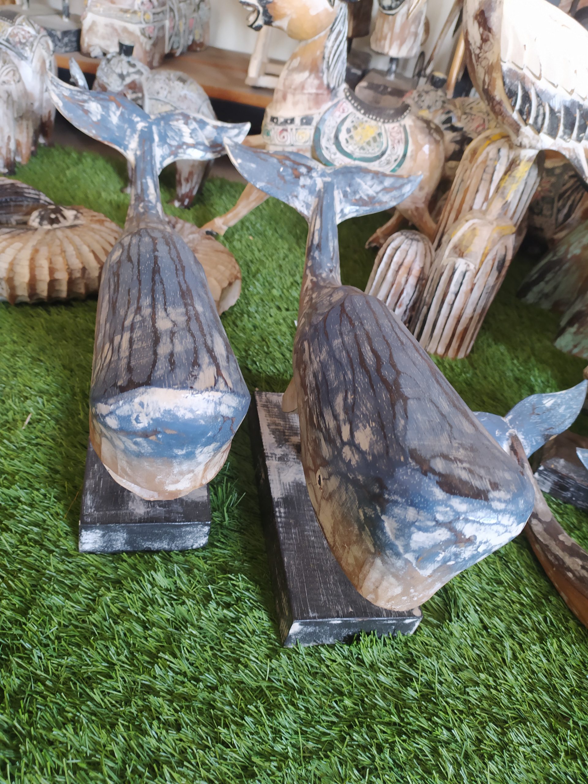 Whale wooden decoration