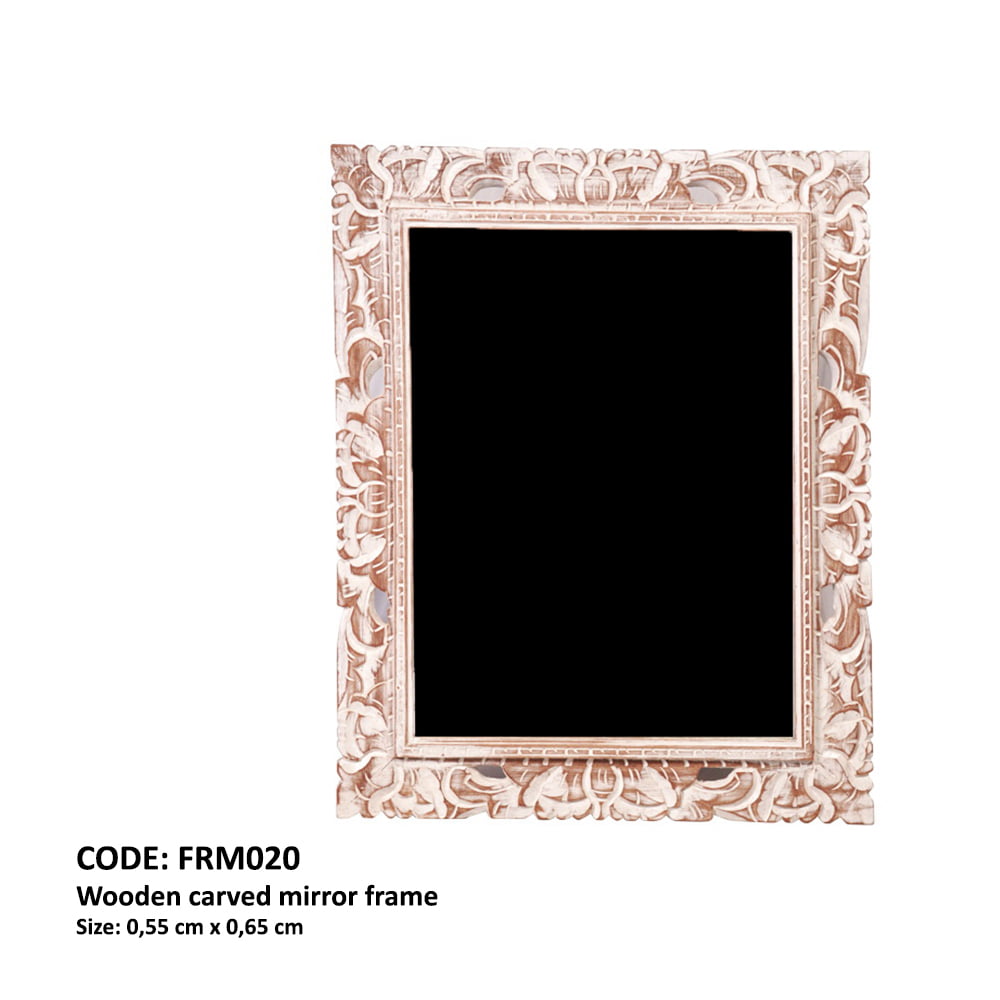 Wooden Carved Mirror Frame- Miroir en bois