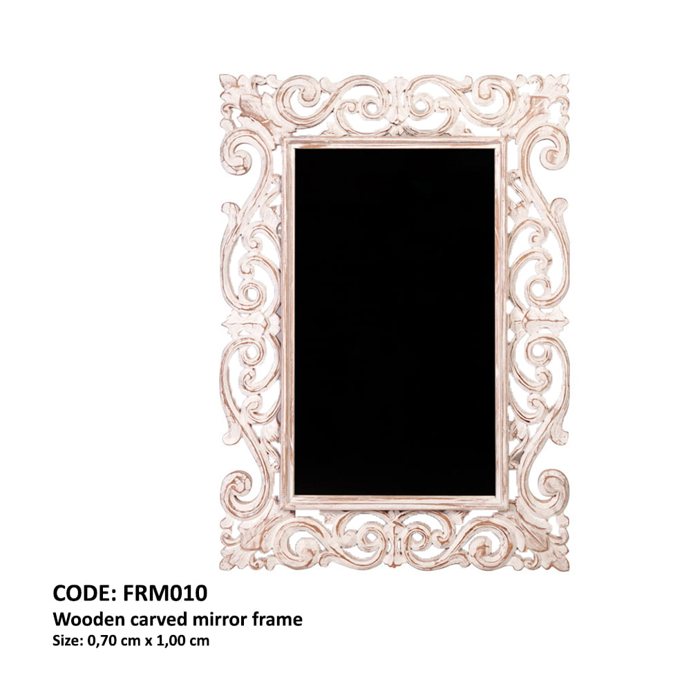 Wooden Carved Mirror Frame- Miroir en bois