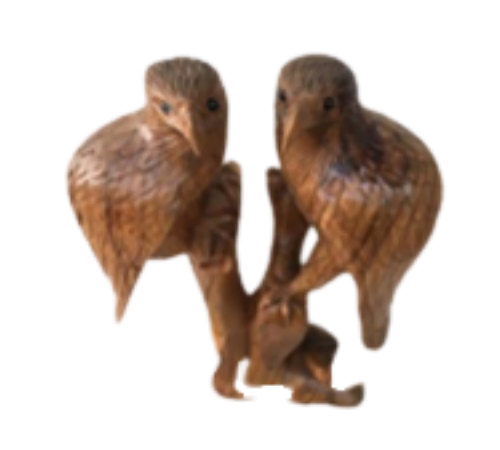 Wooden Double Eagle with Baby