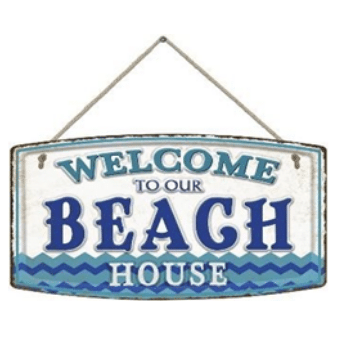Wooden Sign ''Welcome To Our Beach''