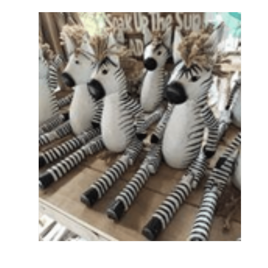 Wooden Zebra Decoration