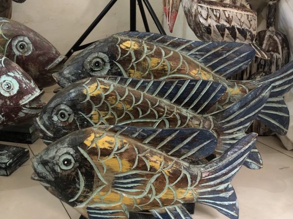 Wooden fish decoration set