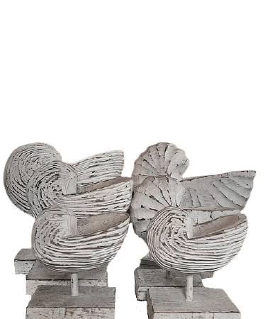 Wooden shell decoration set
