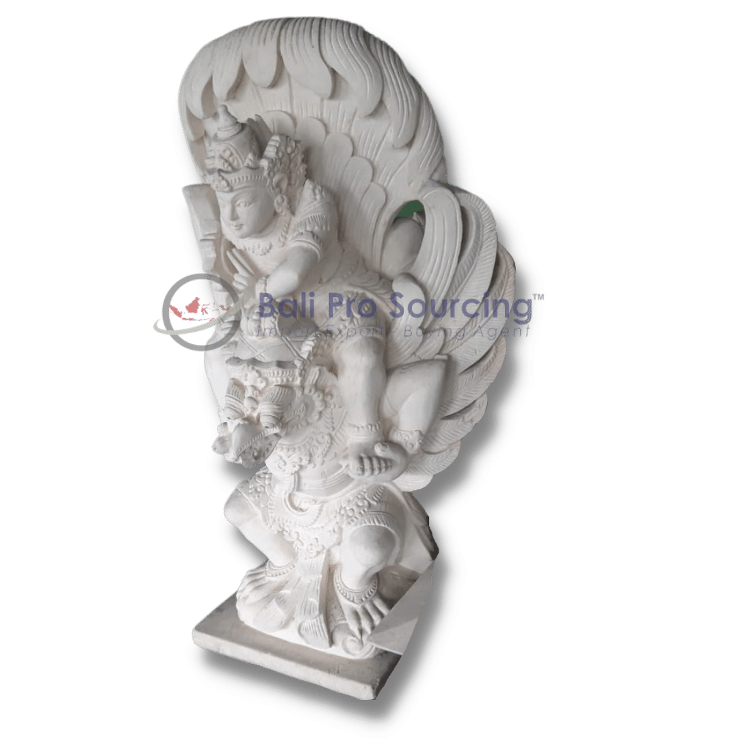 Garuda Wishnu Kencana White Stone Handmade Statue