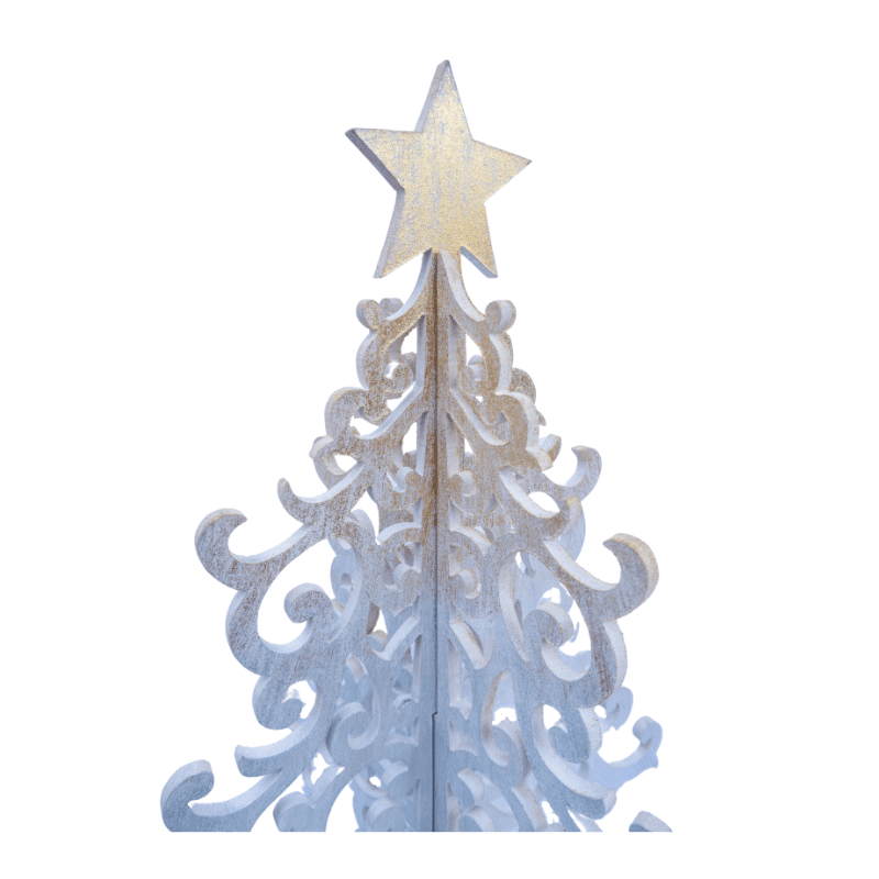 Set of 3 Wooden Christmas With Star on Top - Image 2