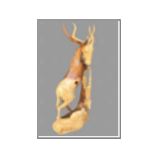 Wooden Deer Mother With Her Baby – Image 2